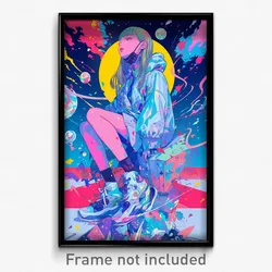 Anime Art Poster - Girl Feeling Gratitude Wearing Spherical Highleg (Print)