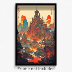 Thai Movie Poster - Colorful Ridgeline (Thailand Retro Film Art Print)