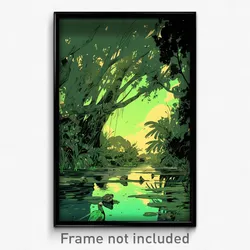 Art Poster - Green Bayou (Psychedelic Trippy Weird 11x17 Print)