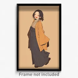 Anime Art Poster - Woman Feeling Ecstatic, Scholarly Borrowed Garments (Print)