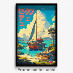 Japanese Movie Poster - Humble Boat (Japan Psychedelic Art Retro Film Print)