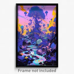 Art Poster - Tall Downs (Psychedelic Trippy Weird 11x17 Print)