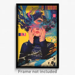 Greek Movie Poster - Boy Feeling Positive, Delightful Blue Scrunchie (Art Print)