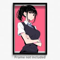 Anime Art Poster - Girl Feeling Hate Wearing Silky Collared Vest (Print)