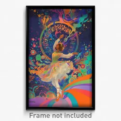 Bollywood Movie Poster - Girl Feeling Amusement, Multicolored Ballet Slippers