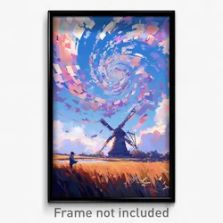 Art Poster - Bountiful Windmill (Psychedelic Trippy Weird 11x17 Print)