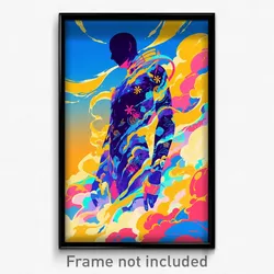 Greek Movie Poster - Boy Feeling Calmness, Warped Multicolored Bodysuit (Print)