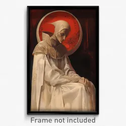 Art Poster - Man Feeling Outrage Wearing Glorious White Dress (Print)