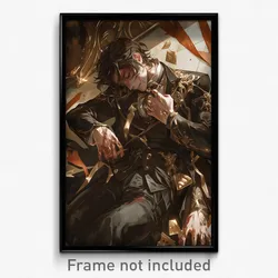 Art Poster - Boy Feeling Vengeful Wearing Elaborate Black Suit (Art Print)