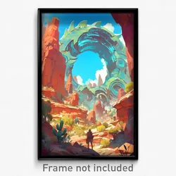 Art Poster - Gargantuan Valley (Psychedelic Trippy Weird 11x17 Print)