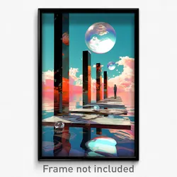 Art Poster - Buoyant Jetty (Psychedelic Trippy Weird 11x17 Print)