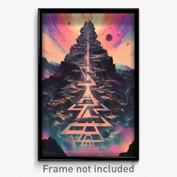 Greek Movie Poster - Zigzag Trenches (Greece Psychedelic Art Retro Film Print)