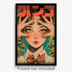 Thai Movie Poster - Woman Feeling Alarm, Loud Red Bowtie (Thailand Art Print)