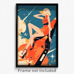 Movie Art Poster - Girl Feeling Satisfaction, Flamboyant Stiletto Heels (Print)
