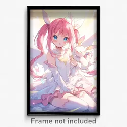 Anime Art Poster - Girl Feeling Anticipating, Comfortable Detached Sleeves
