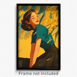 Vietnamese Movie Poster - Woman Feeling Pride, Carefree Front Tie Top (Print)