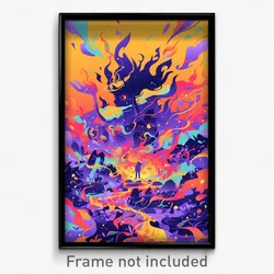 Art Poster - Puny Fire (Psychedelic Trippy Weird 11x17 Print)