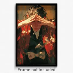 Anime Art Poster - Man Feeling Alarm Wearing Sturdy Bowtie (Print)