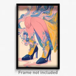 Art Poster - Woman Feeling Humiliation Wearing Adorable High Heels (Art Print)