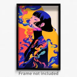 Art Poster - Girl Feeling Glee Wearing Thin Goth Clothes (Art Print)