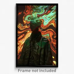 Anime Art Poster - Man Feeling Baffled Wearing Wavy Green Vest (Print)