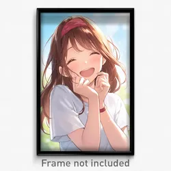 Anime Art Poster - Girl Feeling Cheerfulness, Well To Do Sweatband (Print)