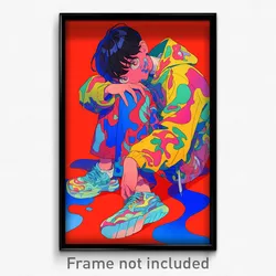 Anime Art Poster - Boy Feeling Infatuation Wearing Novel Lowleg (Print)