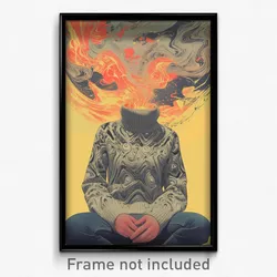 Movie Art Poster - Woman Feeling Relieved, Webbed Grey Sweater (Film Print)
