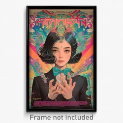 Thai Movie Poster - Woman Feeling Insecurity, Sparkling Aqua Bowtie (Art Print)