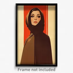 Movie Art Poster - Woman Feeling Self Respecting, Well Groomed Brown Cape