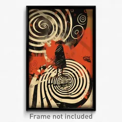 Greek Movie Poster - Aged Wheel (Greece Psychedelic Trippy Art Retro Film Print)