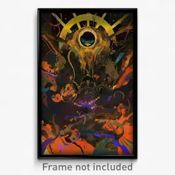 Art Poster - Outlandish Wall (Psychedelic Trippy Weird 11x17 Cartoon Print)