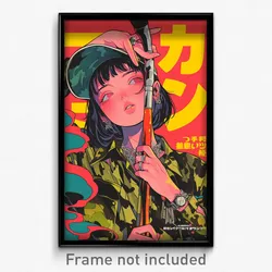 Japanese Movie Poster - Girl Feeling Dazed, Agile Camouflage Jacket (Art Print)