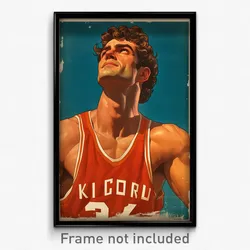 Greek Movie Poster - Man Feeling Happy, Accomplished Basketball Uniform (Print)