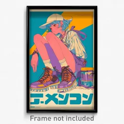 Icelandic Movie Poster - Girl Feeling Positive, Artistic Purple Footwear (Print)