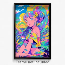Art Poster - Starry Cay (Psychedelic Trippy Weird 11x17 Cartoon Print)