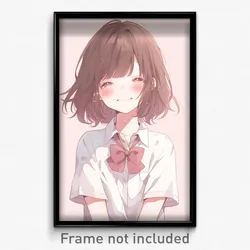 Anime Art Poster - Girl Feeling Aversion Wearing Odd Loose Bowtie (Print)
