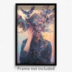 Art Poster - Man Feeling Discombobulated Wearing Flippant Hat Feather (Print)