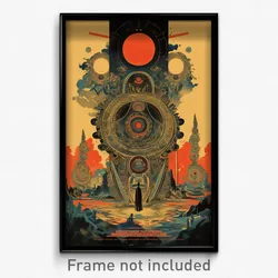 Greek Movie Poster - Unimaginable Gate (Greece Psychedelic Art Retro Film Print)