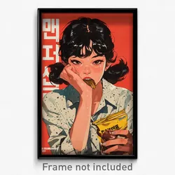 Korean Movie Poster - Girl Feeling Relaxed, Bumpy Shirt Overhang (Art Print)