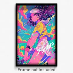 Movie Art Poster - Girl Feeling Tired, Husky Tennis Uniform (Retro Film Print)