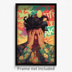 Bollywood Movie Poster - Man Feeling Puzzled, Carefree Egg Hair Ornament (Print)