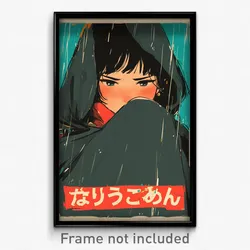 Japanese Movie Poster - Girl Feeling Grumpiness, Rectangular Grey Capelet