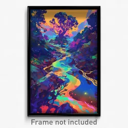 Art Poster - Upbeat Creek (Psychedelic Trippy Weird 11x17 Print)