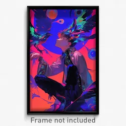 Anime Art Poster - Boy Feeling Insightful Wearing Posh Multiple Wings (Print)