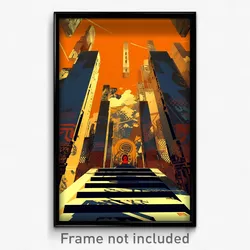 Russian Movie Poster - Wire Frame Glitchy Fortifications (Russia Film Art Print)