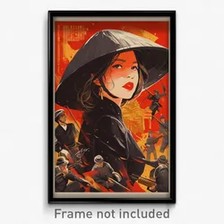 Vietnamese Movie Poster - Woman Feeling Insightful, Acceptable Black (Art Print)