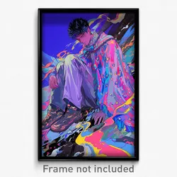Anime Art Poster - Man Feeling Arrogant Wearing Rosy Frilled Capelet (Print)