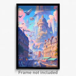 Movie Art Poster - Elaborate French City (Psychedelic Retro Weird Film Print)