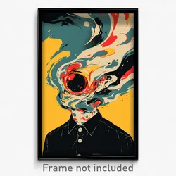 Icelandic Movie Poster - Gray Flame (Iceland Psychedelic Art Retro Film Print)